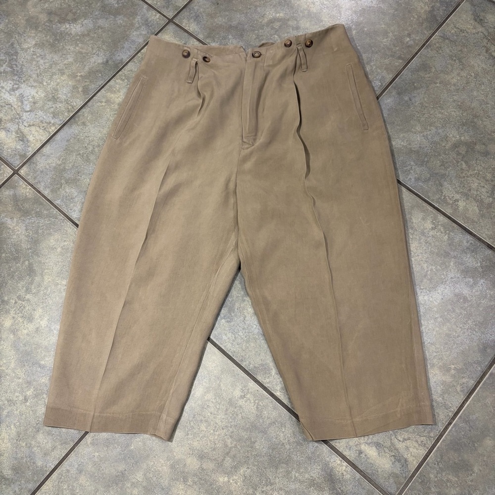 The J. Peterman Company Silk & Wool Cropped Trousers Sz 14 Comtemprorary